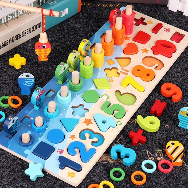 Montessori kinder Bildung Holz Spielzeug Lernen Zu Zählen Zahlen Passenden Digitale Form Spiel Frühe Bildung Spielzeug