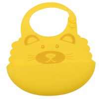 5 couleur belle bande dessinée bavoirs boucle réglable bavoirs poche de riz bébé boucle Silicone pli ajuster dessin animé bavoir meilleur bébé: yellow