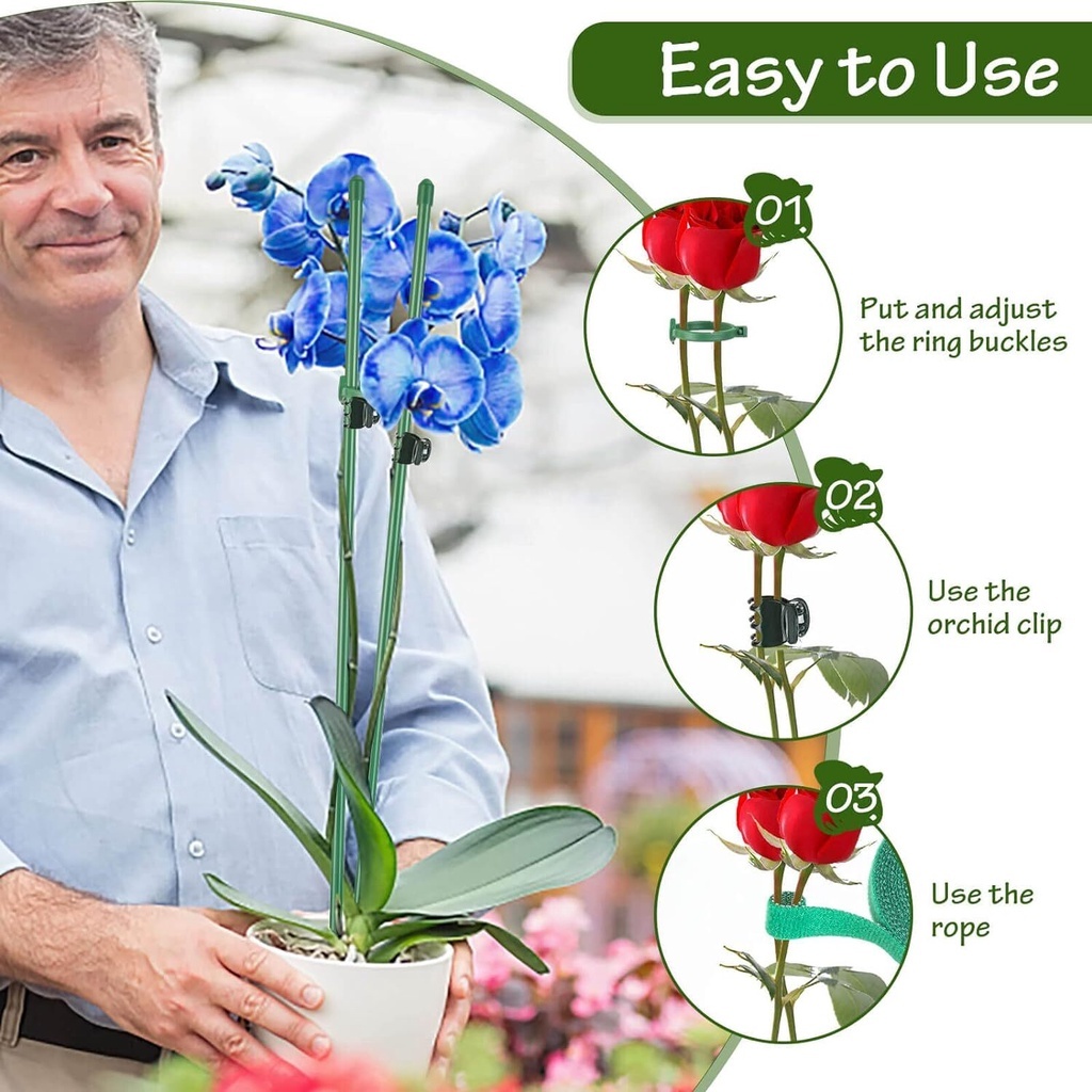 Plant Stakes Adjustable Plant Support Stakes for Medium and Small Indoor Plants Garden Stakes for Strong Plant Support