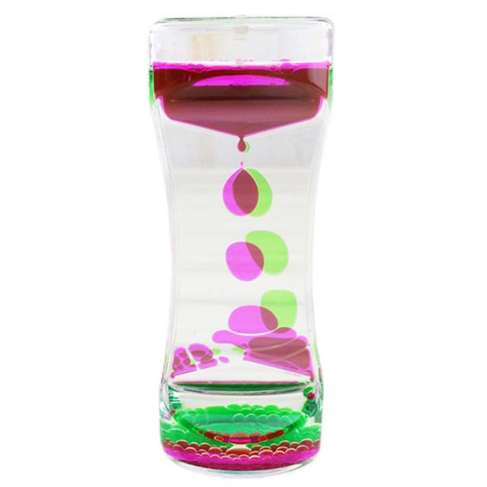 Vloeibare Zandlopers Dubbele Kleur Zintuiglijke Angst Toy Vloeibare Timer Stress Management Olie Zandloper Kerstcadeau Bubble Timer: WHITE