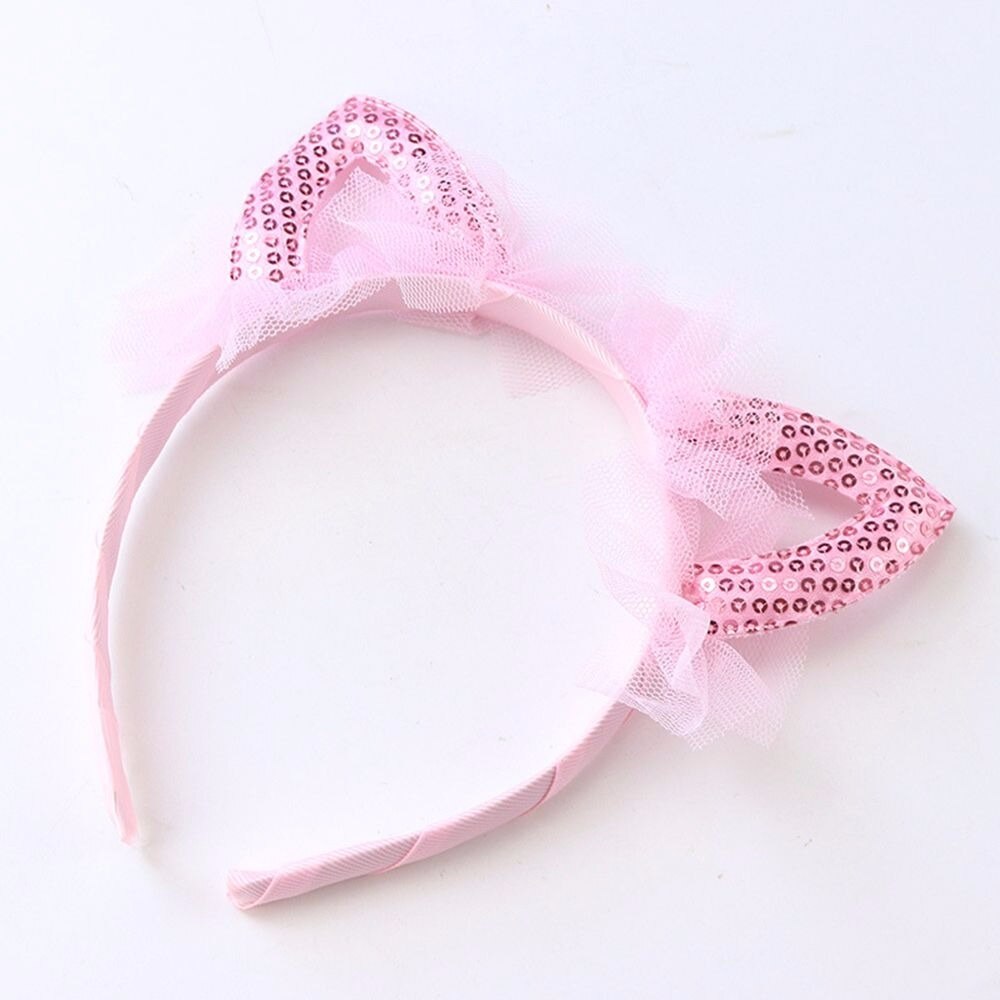 Girls Cute Colorful Sequin Crown Cat Ears Headbands Children Sweet Cat Ears Hair Band Birthday Party Kids Hair Accessories: A