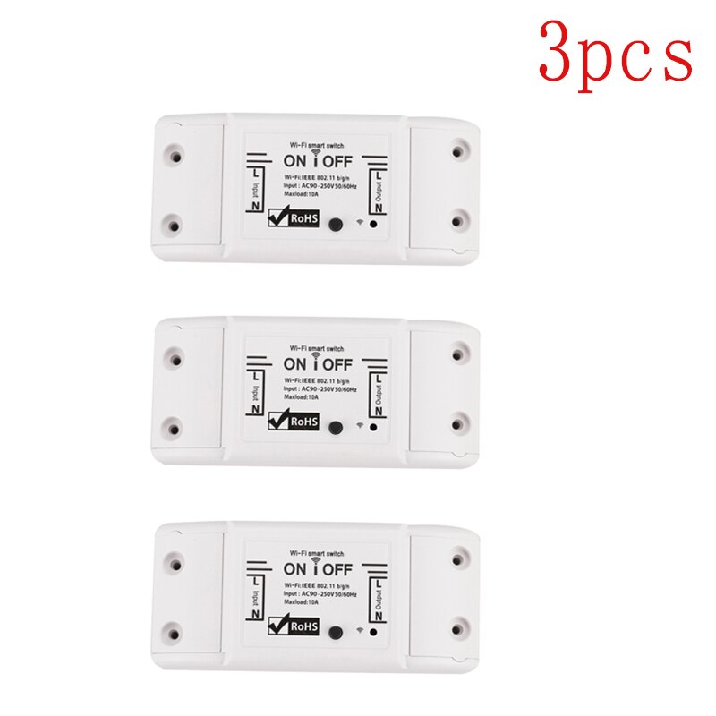 WiFi Smart Light Switch Tuya/Smart Life APP Wireless WiFi Smart Breaker LED Light Remote Control With Alexa Google Home Yandex: 3pcs