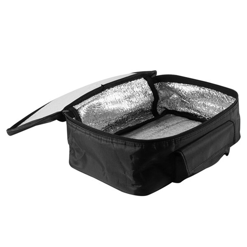 calentador de comida para coche de 12V, bolsa calentada, horno eléctrico, caja de almuerzo para Camping, estufa negra