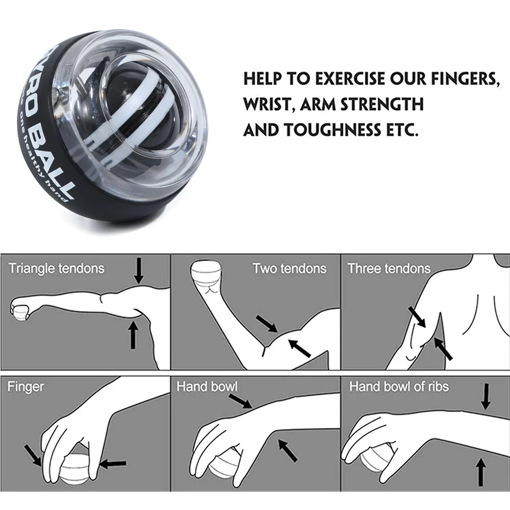 Wrist Power Ball Selbsthebender Griffball Handgelenk Gyro Ball Krafttrainer Unterarmtrainer Stärkt die Arm- und Fingermuskulatur