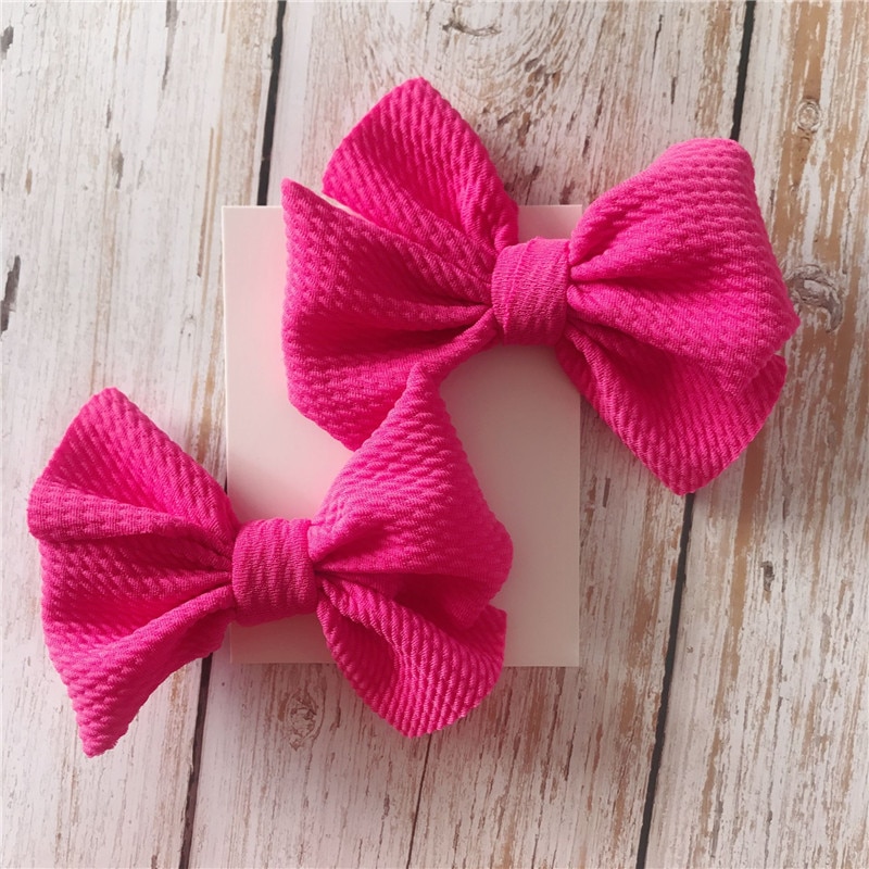 2Pcs Infant Kids Baby Girls Hair Bow Clips Headwear Ribbon Bowknot Barrettes