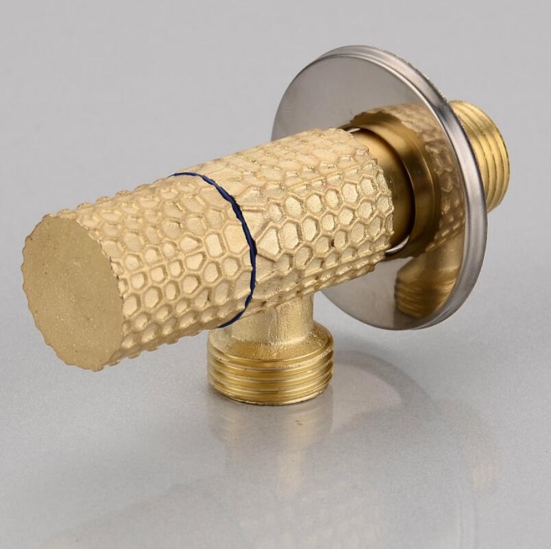 Original Color Brass Triangle Valve, Thickening Water Stop Valve Water Heater Kitchen Bathroom Toilet Angle Valve