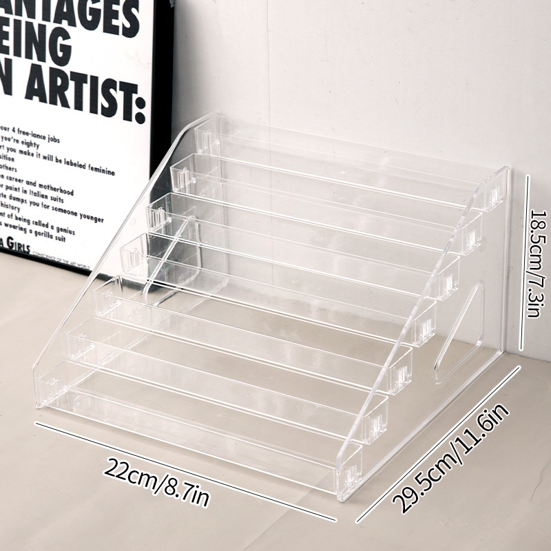 Meerlaags opbergrek voor opstapjes Organiseren van oogschaduw Lippenstift Transparante cosmetica Nagellak Desktop Display Plankorganisator: Rood