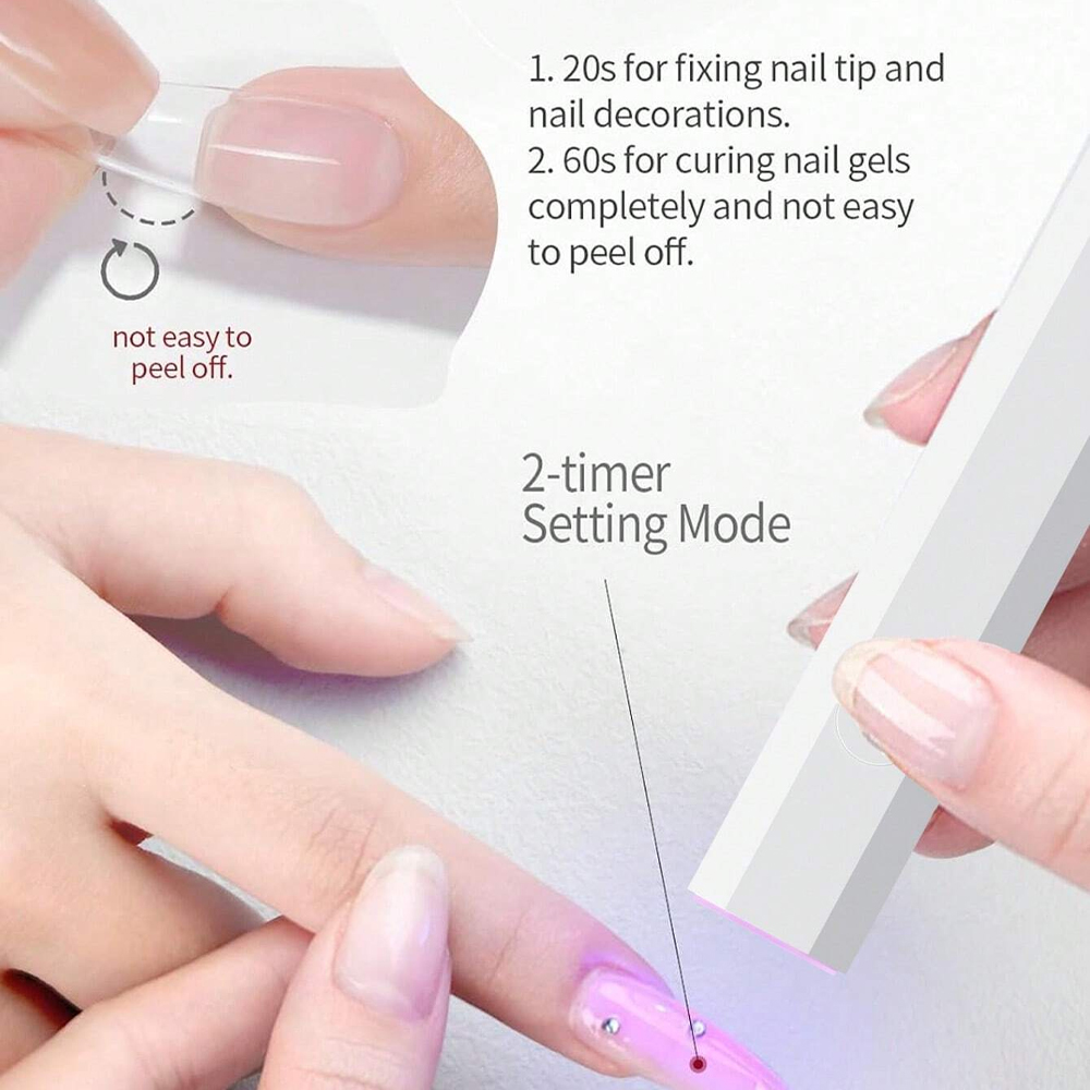 Handheld uv-lamp voor gelnagels, draagbare uv-nagellamp, oplaadbare led-nagellamp voor nagelstudio's