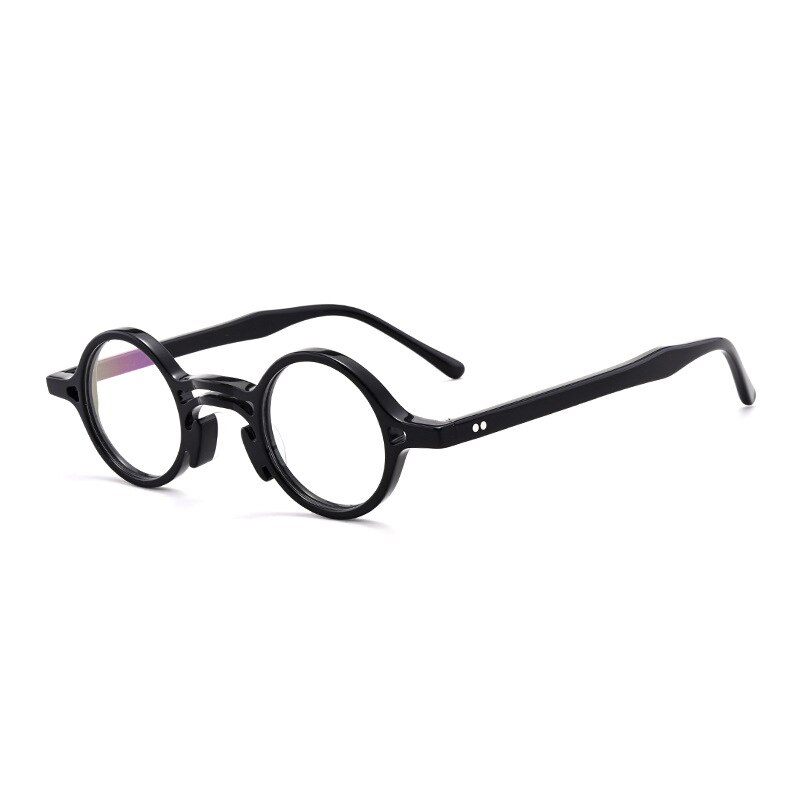 Vintage Men Handmade Acetate Glasses Frame Women Small Box Round Luxury Brand Myopia Optical Eyeglasses Frame Japan Eyewear: 5