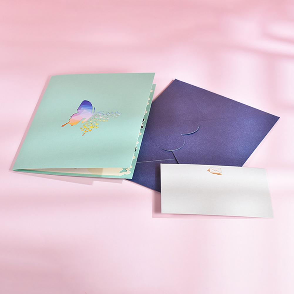 3D Butterfly Birthday Card for Kids Children Cute Animal Pop-Up Greeting Cards Baby Shower