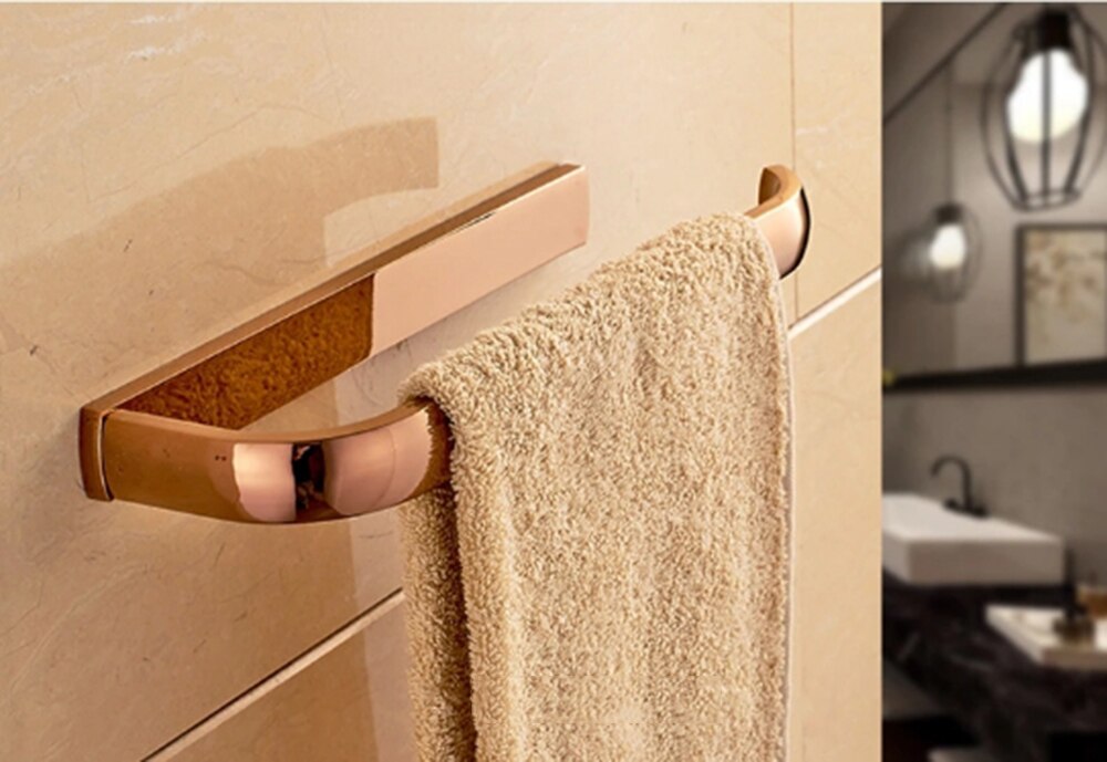 Towel Holder Copper Kitchen Bathroom Towel Holder For Towels Bar Rail Hanger Towel Rack: Rose Gold