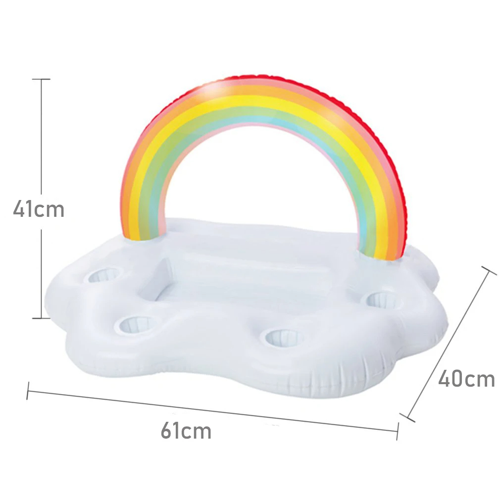 Swimming Pool Floating Table Summer Party Water Bucket Rainbow Cloud Cup Holder Swimming Pool Inflatable Bed Beer Ice Bucket: Default Title