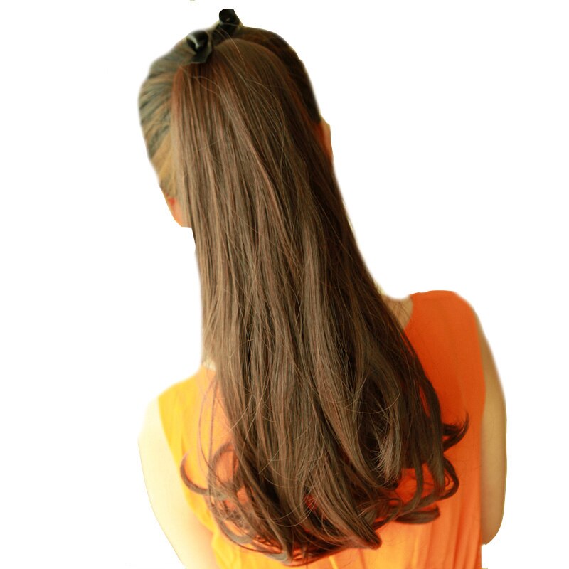 Coletas largas y rectas de 24 pulgadas Allaosify, pinza resistente al calor con cola de caballo para extensiones de cabello, coletas postizas