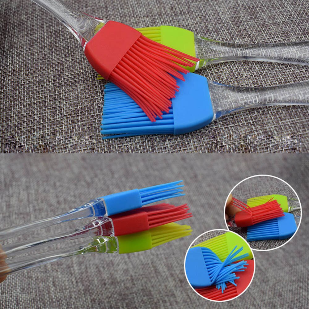 Pincel de silicona para hornear pan de gran , pinceles para hornear barbacoa con mango transparente, herramientas de cocina, suministros de cocina d4