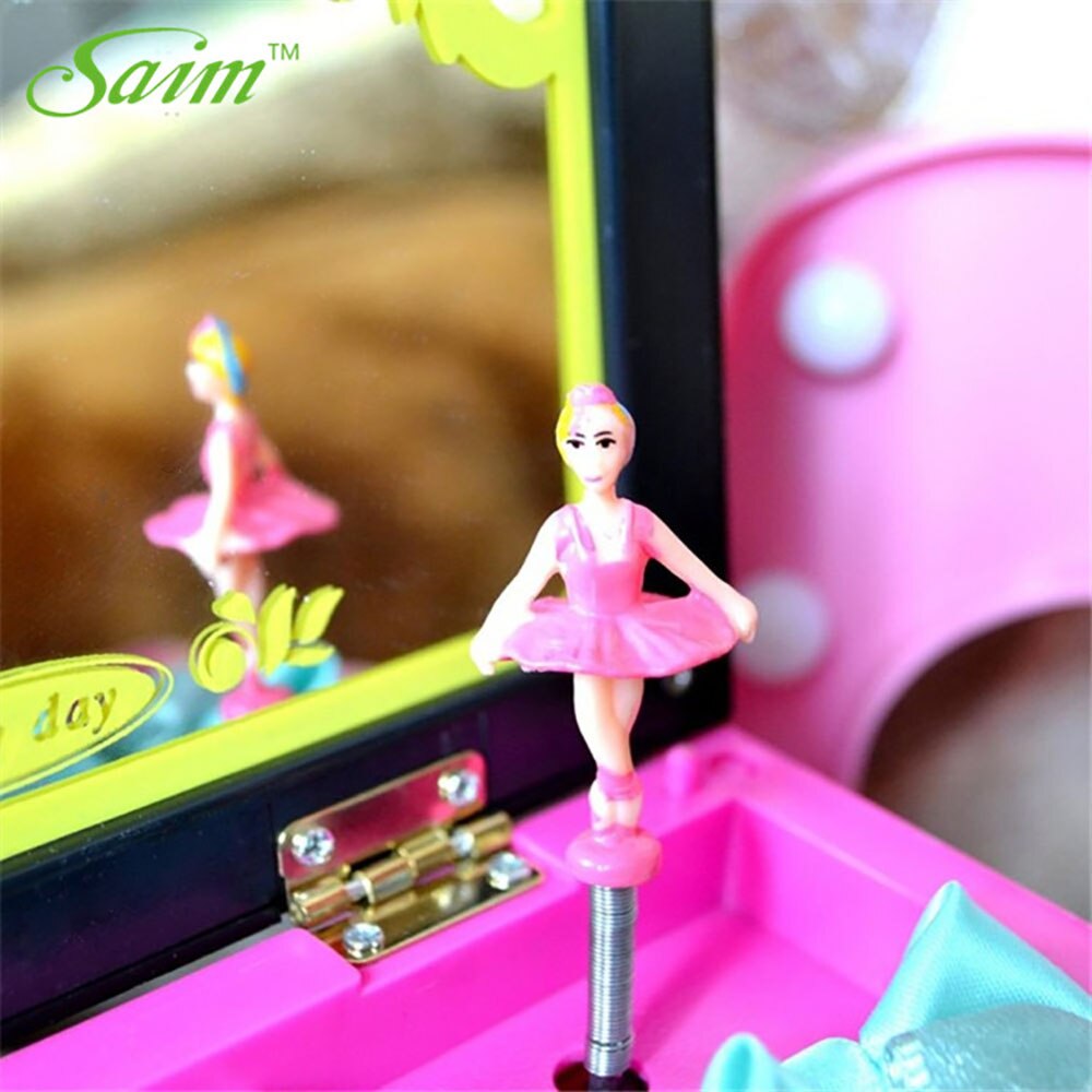 Saim Lovery Ballerina Music Boxes Hand Crank Jewelry Box Plastic Music Box Music Box DIY Wedding Birthday Valentine's Day