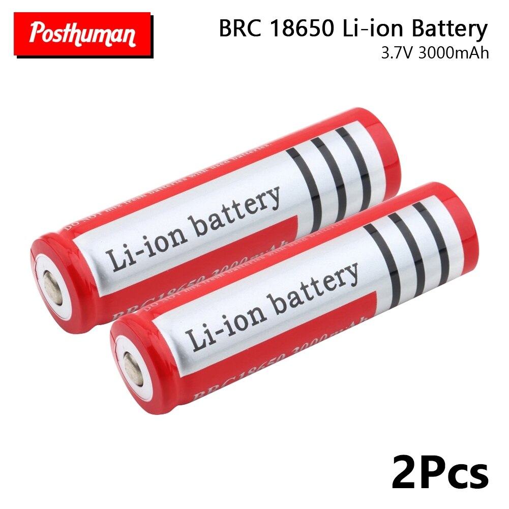 POSTHUMAN 2x Neue BRC 18650 Wiederaufladbare Lithium-Batterie Mit fallen Kasten 3,7 V Spannung 3000mah Hohe Kapazität 18650 Li-Ion batterien: Ursprünglich Titel