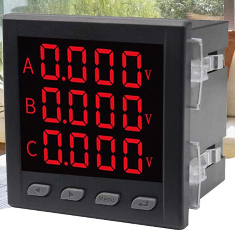 Digitale Drie-Fase Multifunctionele Spanning Stroom Meter Voltmeter Ampèremeter Smart Instrument