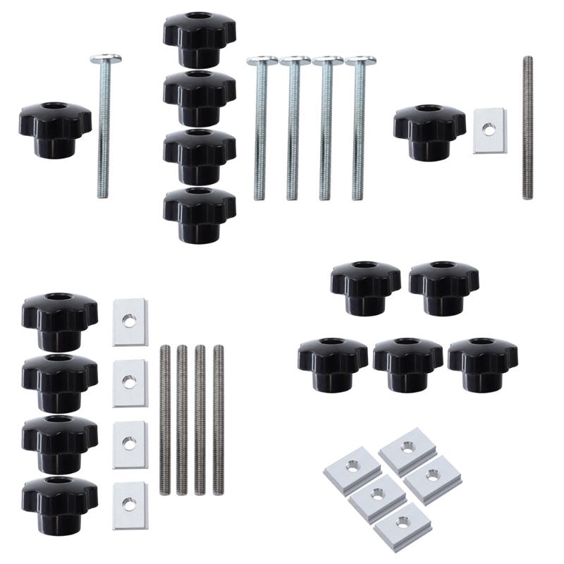 Handle T-slot Slider Miter T-track Jig Screw Fixture Table Saw Router Chute Rail