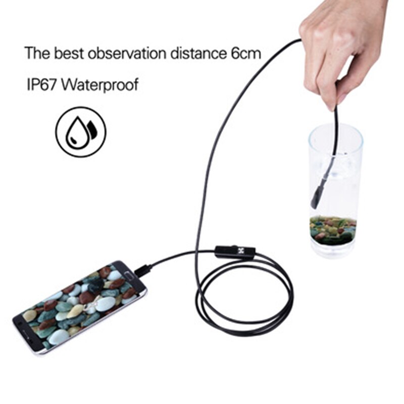 7mm Endoskop Kamera Flexible IP67 Wasserdichte Micro USB Inspektion Endoskop Kamera für Android PC Notebook 6LEDs Einstellbare