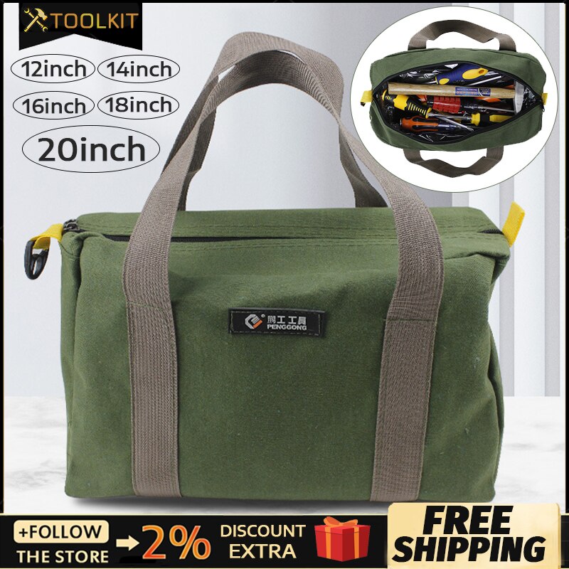 Durable Thick Canvas Pouch Tool Bags Oxford Canvas Carry Bag Portable Pliers Metal Tools Kit Parts Hardware Organizer