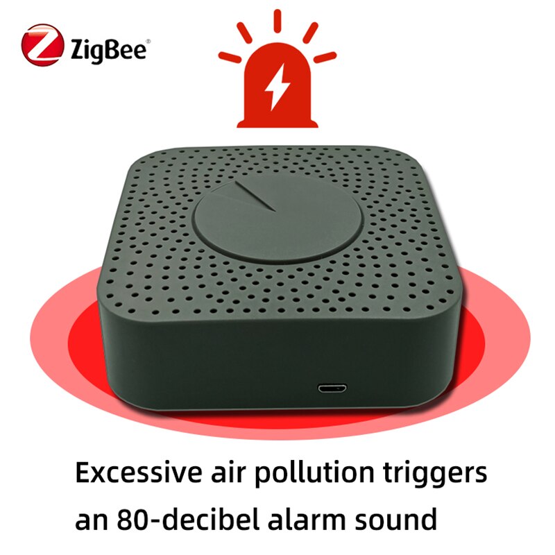 ZIGBEE 3.0 Smart Air Box Home Automation Carbon Dioxide Humidity Sensor VOC Temperature Sensor Alarm Detector Tuya/SmartLife