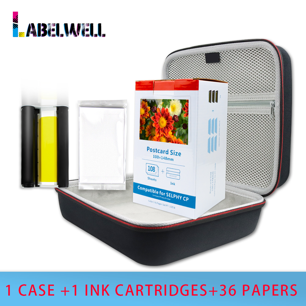 Labelwell Tragbare Tasche für Kanon Selphy CP1300 CP1200 Foto Drucker EVA schwer Fall Reise Schutzhülle tragetasche Lagerung fallen: Fall-1einstellen Tinte Papier
