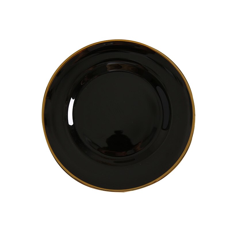 Christmas Luxury Plate Set Dinning Modern Serving Dishes Sets Glass Plate Europen Golden Talerze Obiadowe Dinnerware DL60PZ: 10.5 inch plate