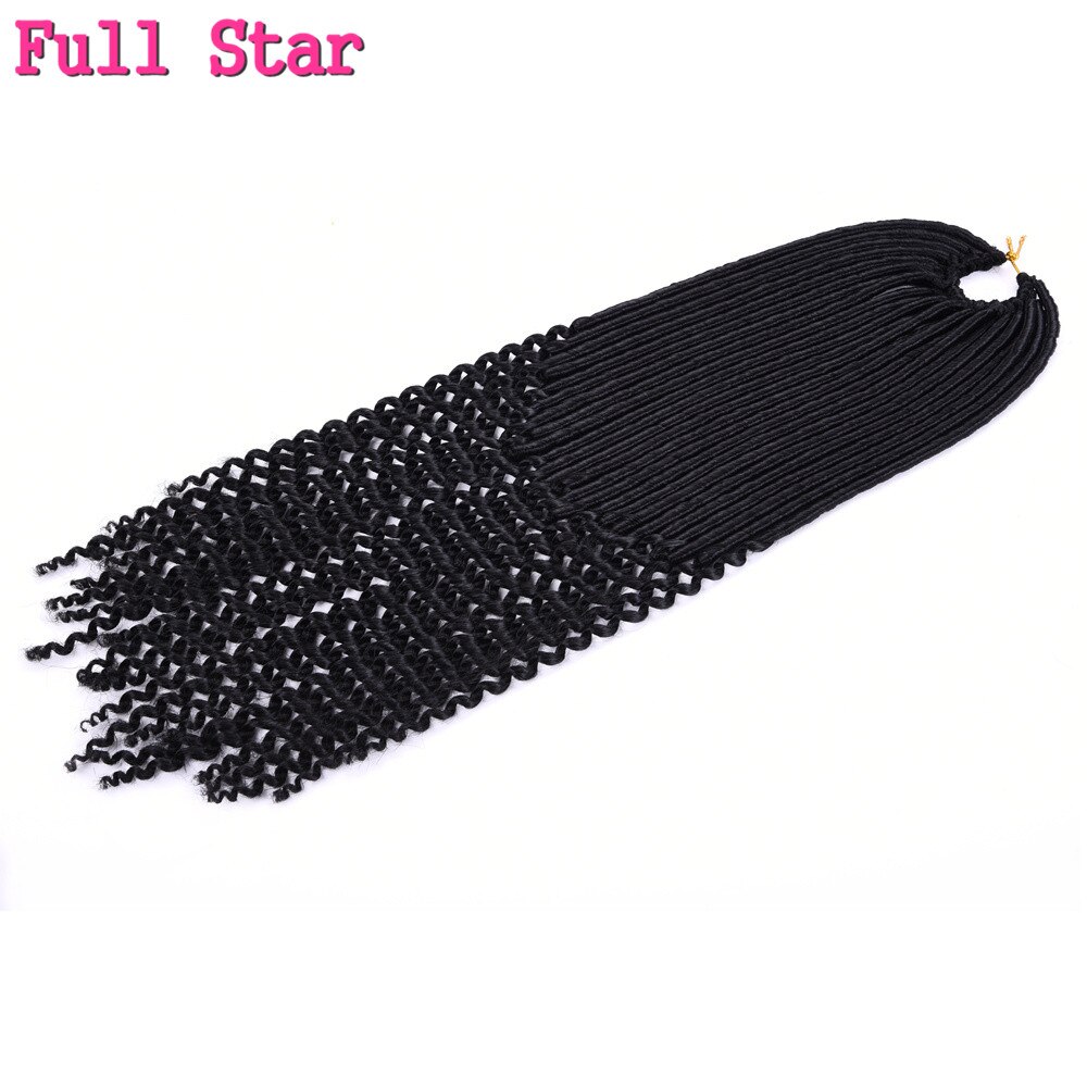 Synthetic Crochet Braid Hair Style 1-6 pack Micro Faux Locks Curly Ends Hair Extensions Full Star 100g Ombre Black Brown Color: #1B / 3Pcs/Lot