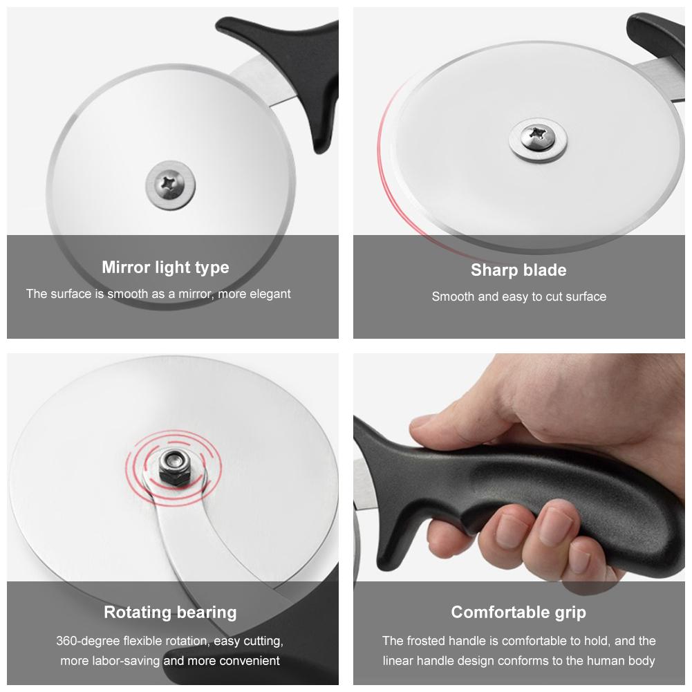 4 Inch Stainless Steel Pizza Cutter Wheel Sharp Pizza Slicer With Frosted Handle Comfortable To Grip For Kitchens Restaurants