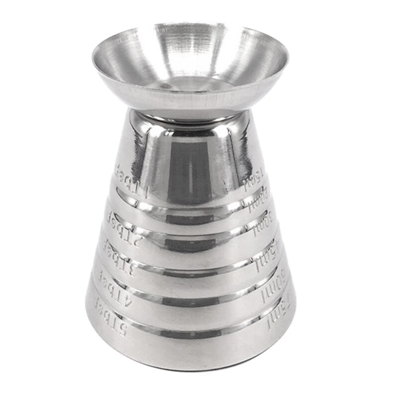 Measuring Cup Cocktail Jigger Stainless Steel Liquid Mini Up to 2.5Oz, 5Tbsp, 75Ml,Silver