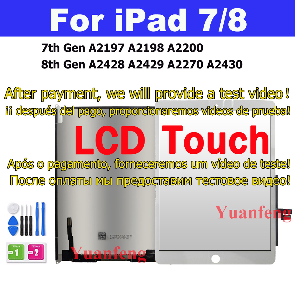 Reparasjon av nettbrett, lcd-berøringsskjerm til ipad 7 8 10.2 , 7th , gen.  a2197 a2198 a2200 8th a2270 a2430 a2428 a2429 9th a2602: måke