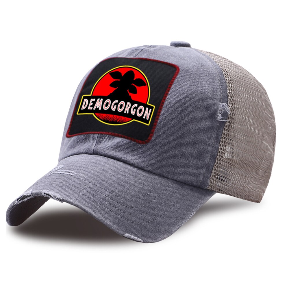 Stranger Things Demogorgon Snapback Hat Unisex Mesh Baseball Caps Summer Casual Riding Hats Hip Hop Outdoor Vintage Fray Cap: gray6