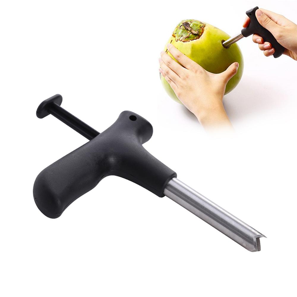 Black Kokosnoot Opener Tool Coco Water Punch Tap Boor Stro Open Gat Cut Fruit Openers Gereedschap