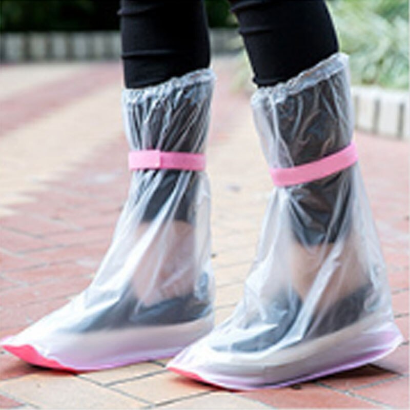 Regntilbehør slip husholdningsartikler bærbare regnskoovertræk regnstøvler vandtætte vandtætte høj støvle: Lyserød xxl