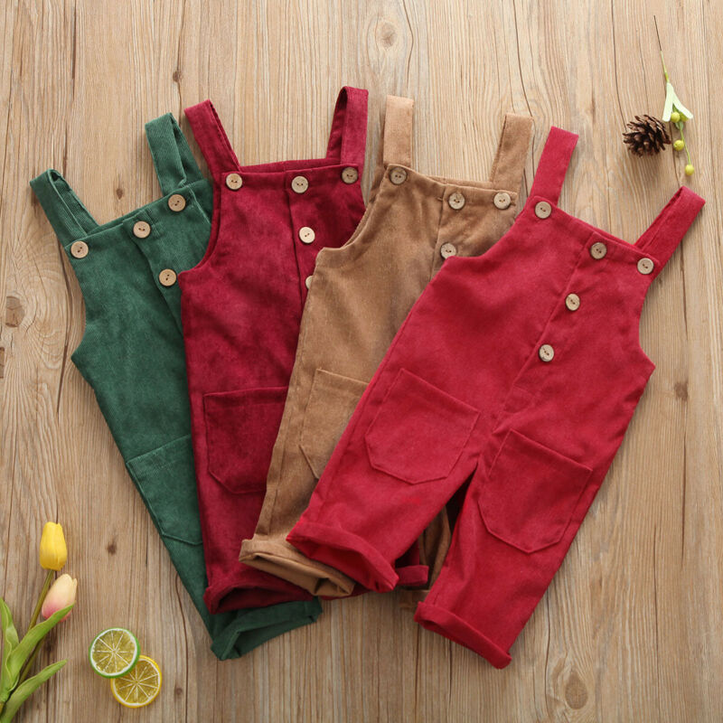 2020 di Estate Del Bambino Vestiti del Bambino Dei Ragazzi Del Bambino Bambini Tute e Salopette Pantaloni Della Bretella casual di Velluto A Coste Dei Pantaloni Del Bambino Tute Solido Outwear 0- 5T