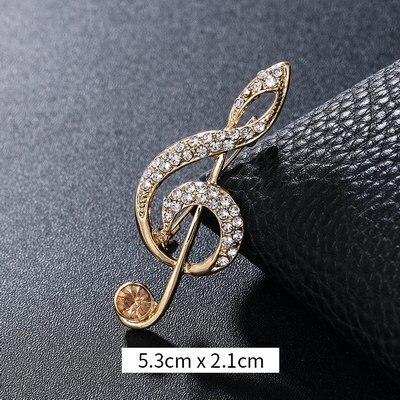 Weimanjingdian Crystal Rhinestones Pave Muzikale Borden Broche Reversspeldjes: 9424 coffee