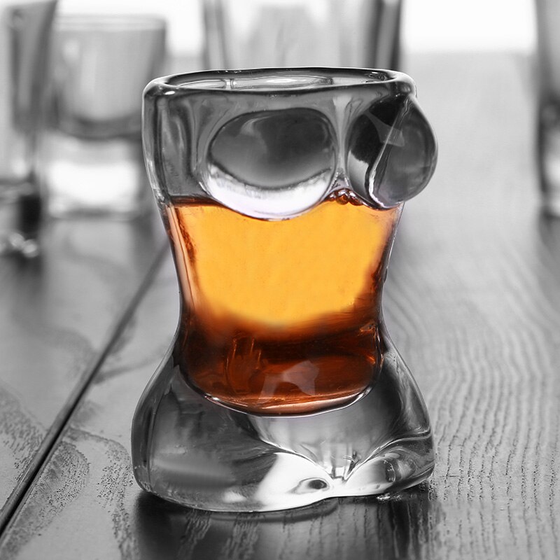 6 stk mini krystal kop shot glas kop højt humør hvidvin glas hjemme fest drikke charmerende tyk bund kop: D