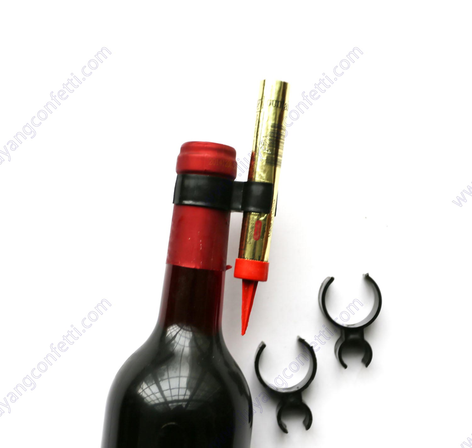 Enkele Champagne Fles Verjaardag Kaars Sterretje Vuurwerk Veiligheid Ice Fontein Plastic Clip Houder Night Club Cake Party Wedding