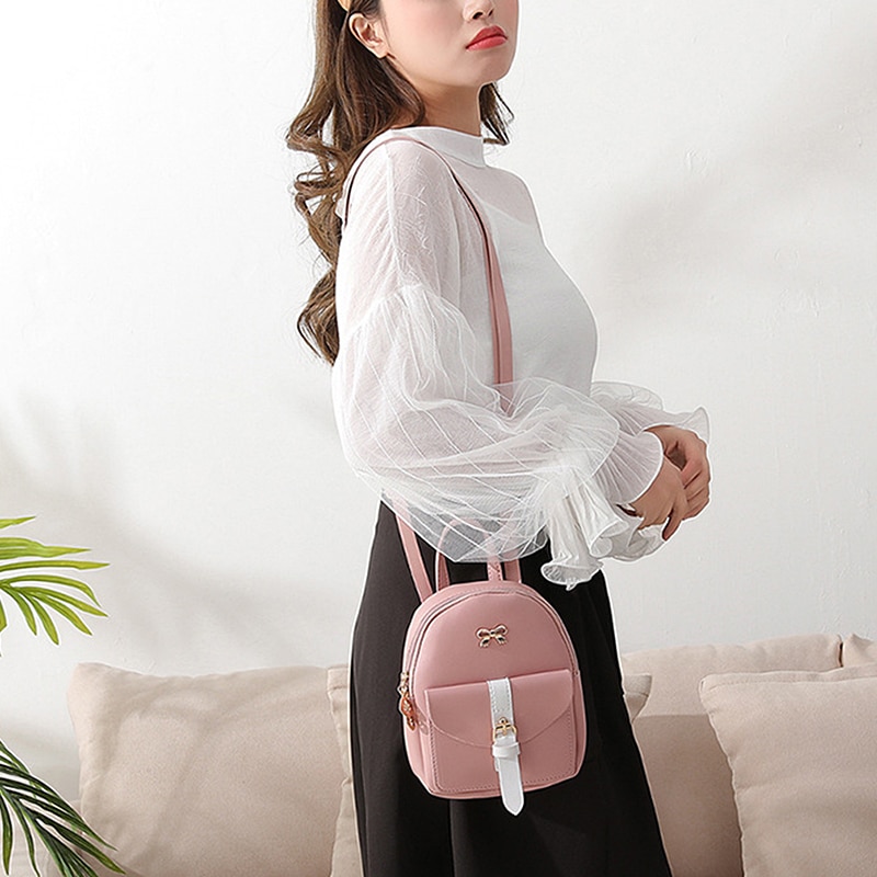 Femmes en cuir sac à dos enfants sac à dos Mini sac à dos femmes mignon lambrissé cartable pour adolescentes petit sac à dos pour voyage