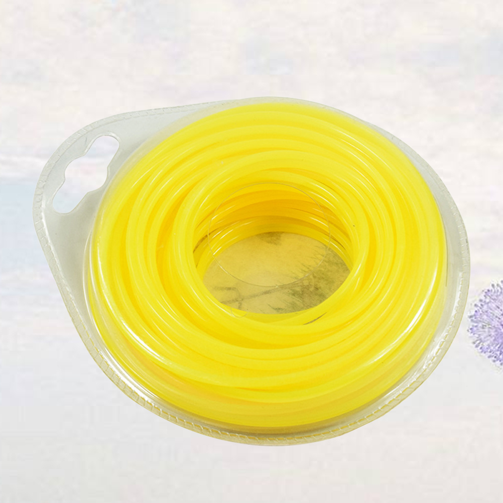 15m Grass Trimmer Line Strimmer Brushcutter Trimmer Nylon Rope Cord Line Long Roll Grass Rope Line (Yellow)