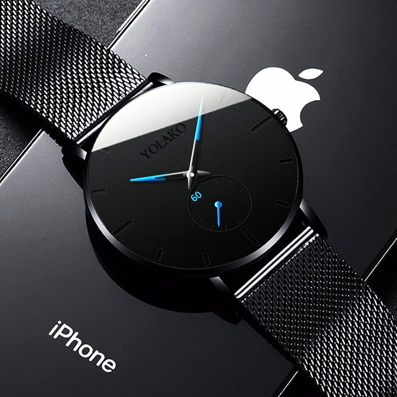 Minimalistiske herre casual ure til mænd business ur mandlige rustfrit stål mesh bælte simpelt kvarts ur reloj hombre
