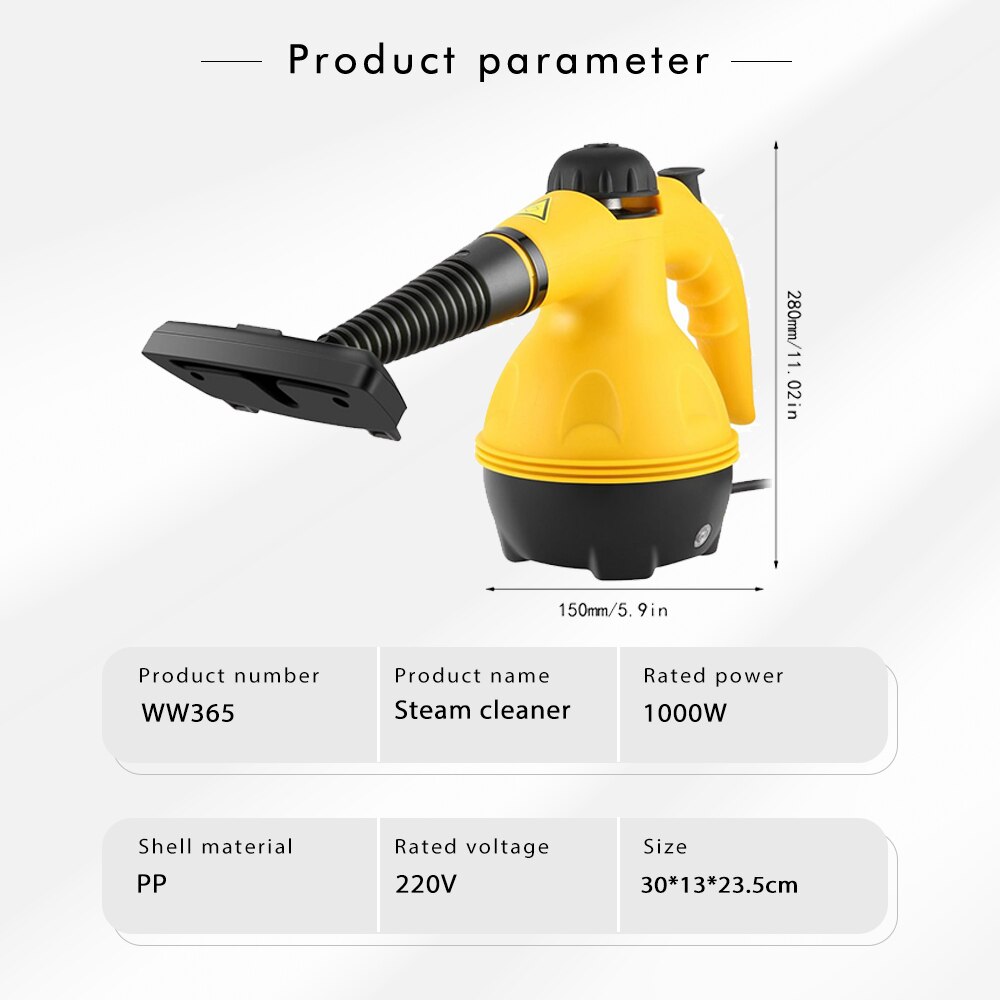 Elektrische Stoomreiniger Draagbare Handheld Stoomboot Huishouden Thuis Kantoor Schoonmaak Apparaten Bijlagen Keuken Brush Tool