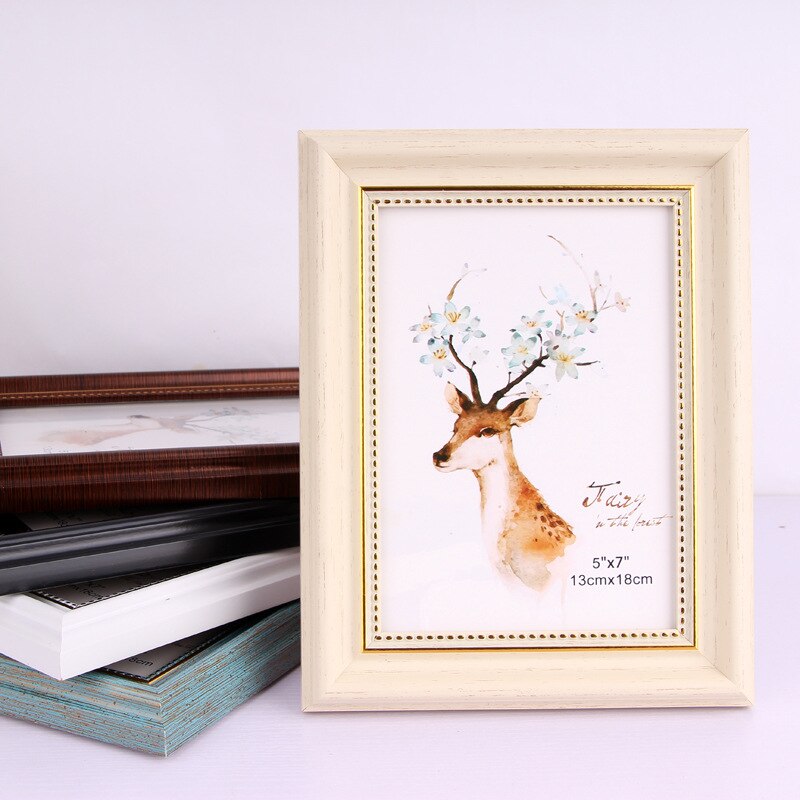 6/8/10 inch Vintage Gilding European Wedding Deer Flower Fairytale Photo Frame Table Wall Hanging Handmade Home Decor: Yellow / 10 inch
