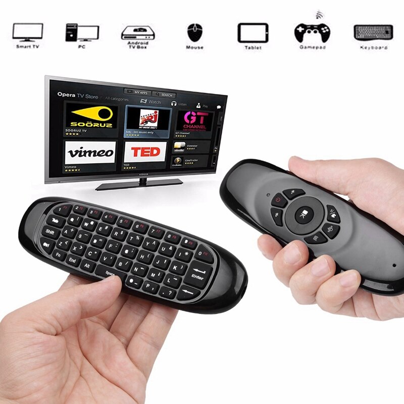 2.4g luft mus trådløs tastatur fjernbetjening til android tv box computer engelsk version 6 akser gyroskop