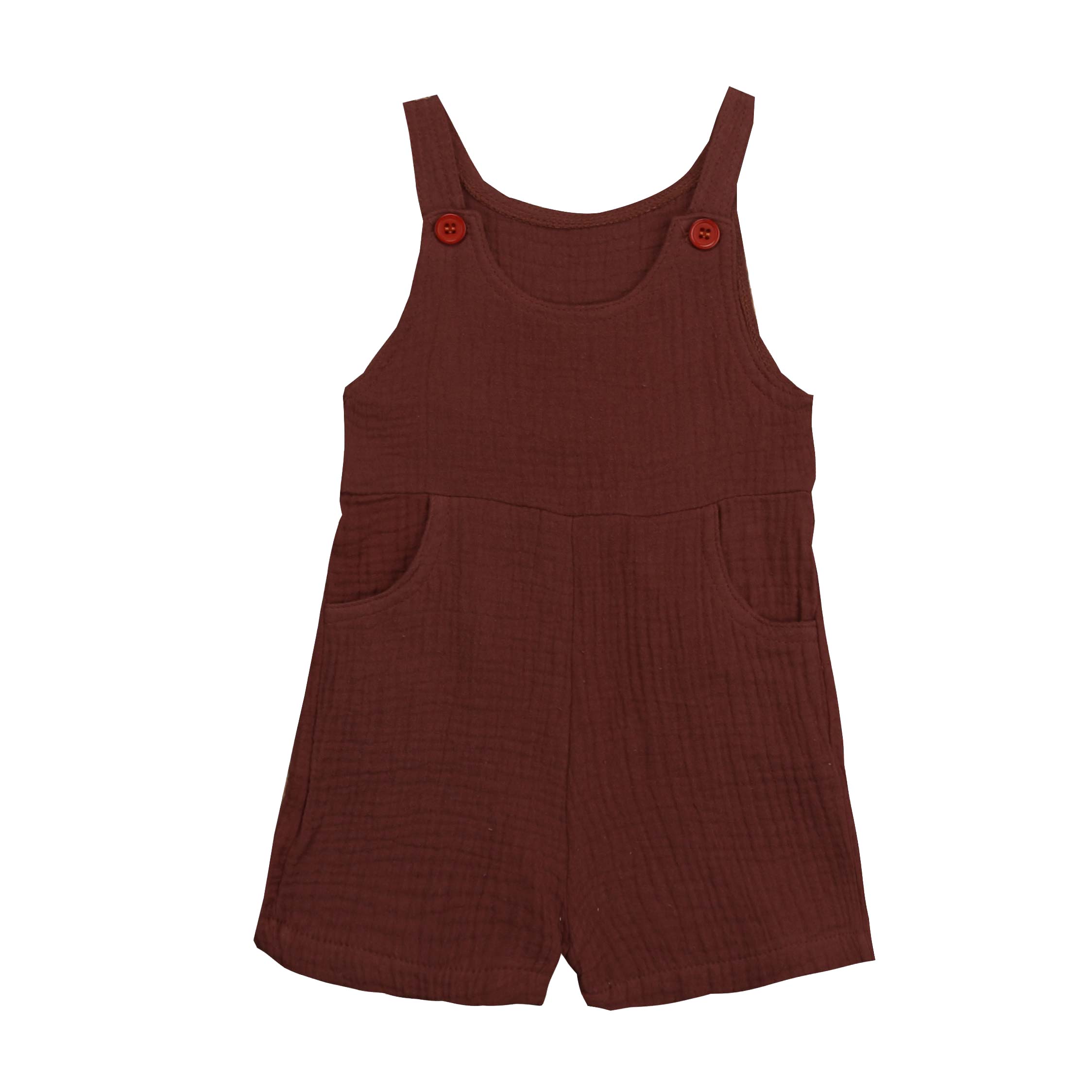 0-3T Baby Peuter Baby Boy Meisje Kleding Katoen Linnen Romper Jumpsuit Zomer Mouwloze Overalls Playsuit Ouftit: Rood / 12m