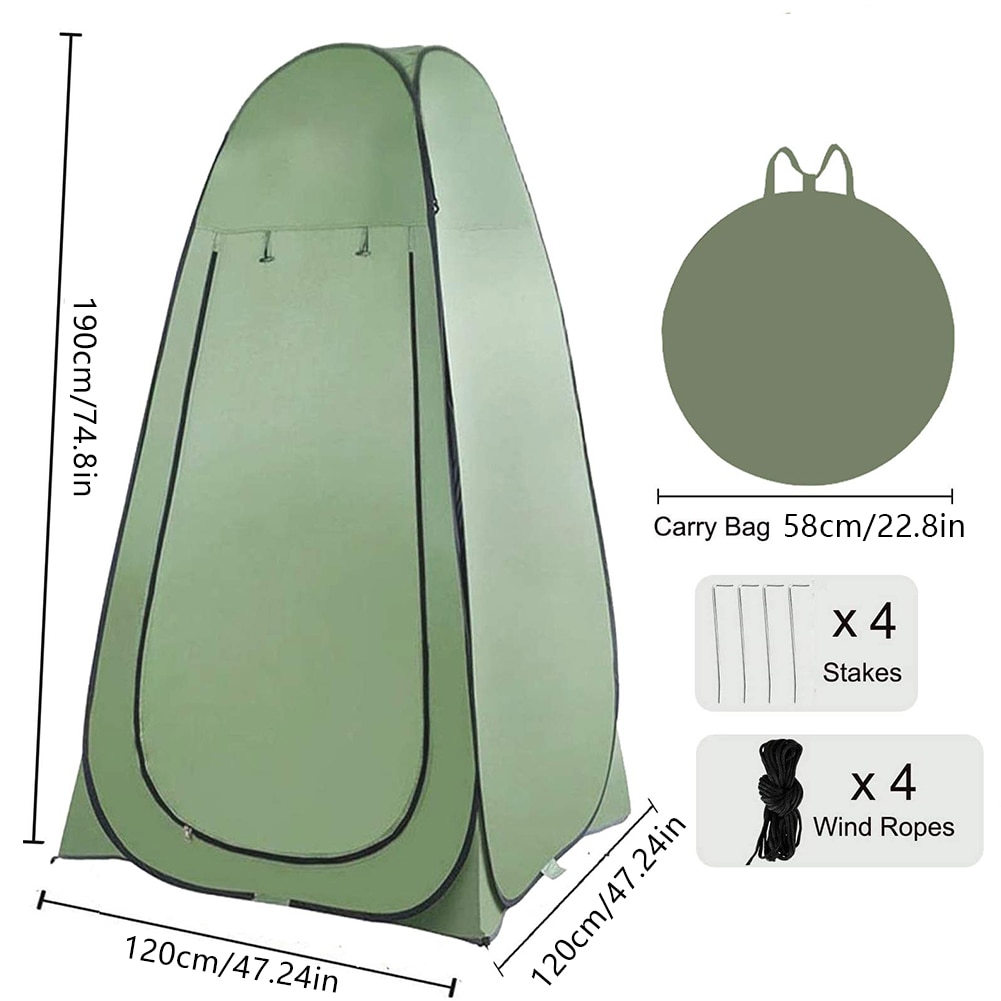 Privacy Pop Up Tent Shower Toilet Tent Portable Room Shelter Canopy Sunshade For One Person Dressing Camping Convenient Tent