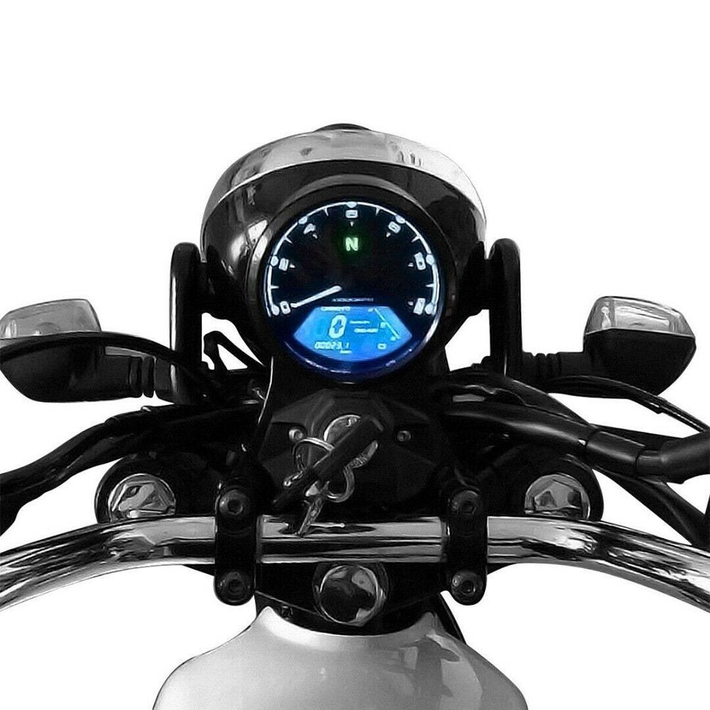 Universele Lcd Motorfiets Digitale Snelheidsmeter 12000PRM Waterdicht Toerenteller Meter Kilometerstand Moto Panel Motorfiets Accessoires