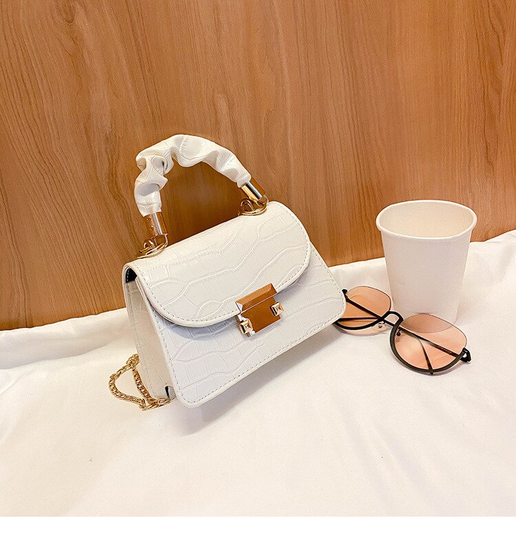 Mode Vrouwelijke Schoudertas Effen Kleur Handtas Messenger Bag Voor Vrouwen Wit/Geel/Zwart/Paars: WHITE