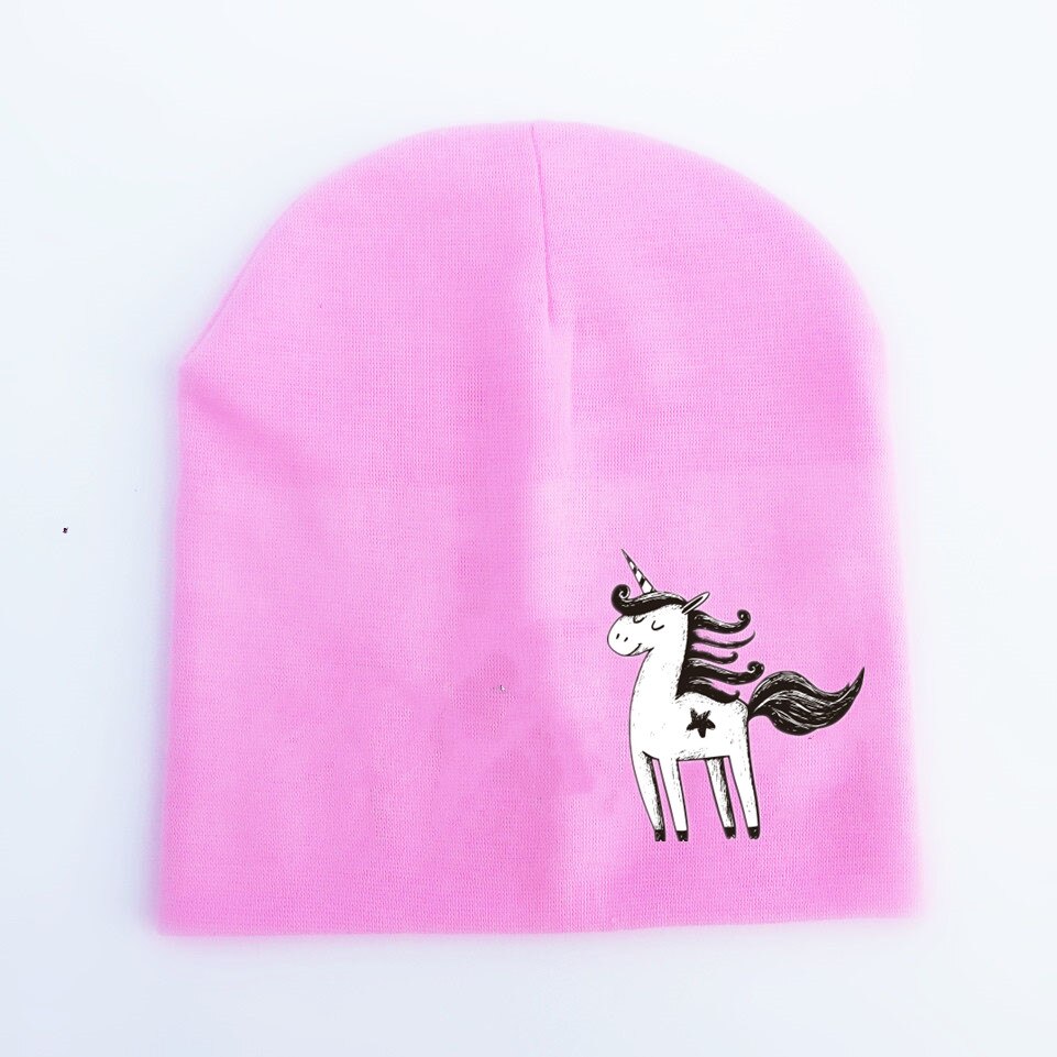 Baby Cap Eenhoorn Dier Kinderen Herfst Baby Meisje Hoed Jongen Cap Kids Katoen Beanie Bonnet Kinderen Voor Jongen peuter Hoed: Roze