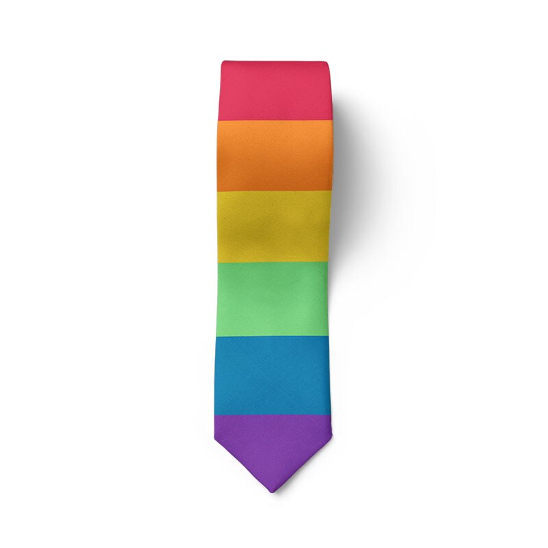 Männer Bunte Krawatte Regenbogen Stripesr Festival 3d Gedruckt Cravate männer Party lässig Hochzeit Hemd Krawatten: Stil7